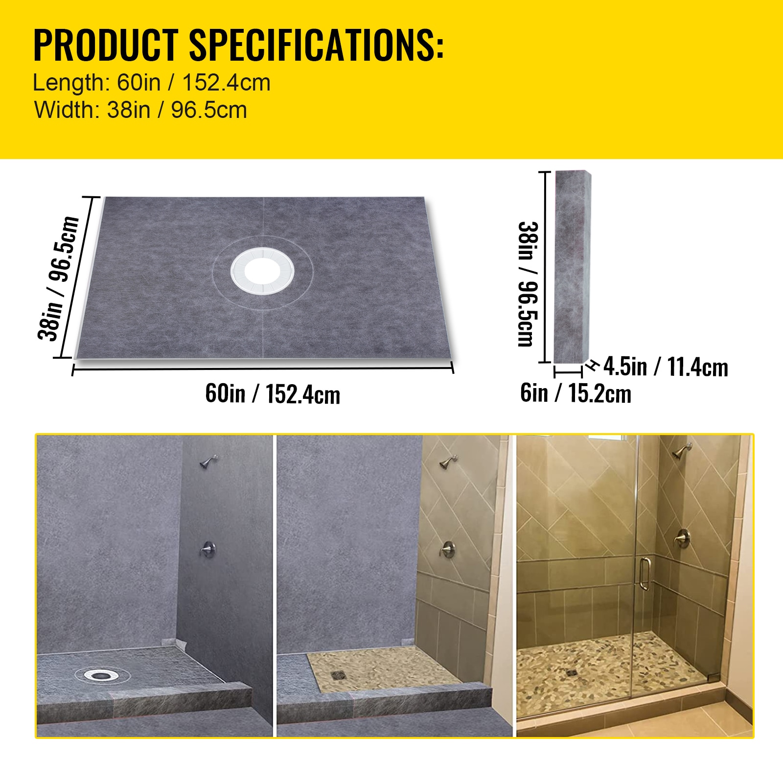 Shower Curb Kit With Abs Bonding Flange And Stainless Steel Grate_voghion.com